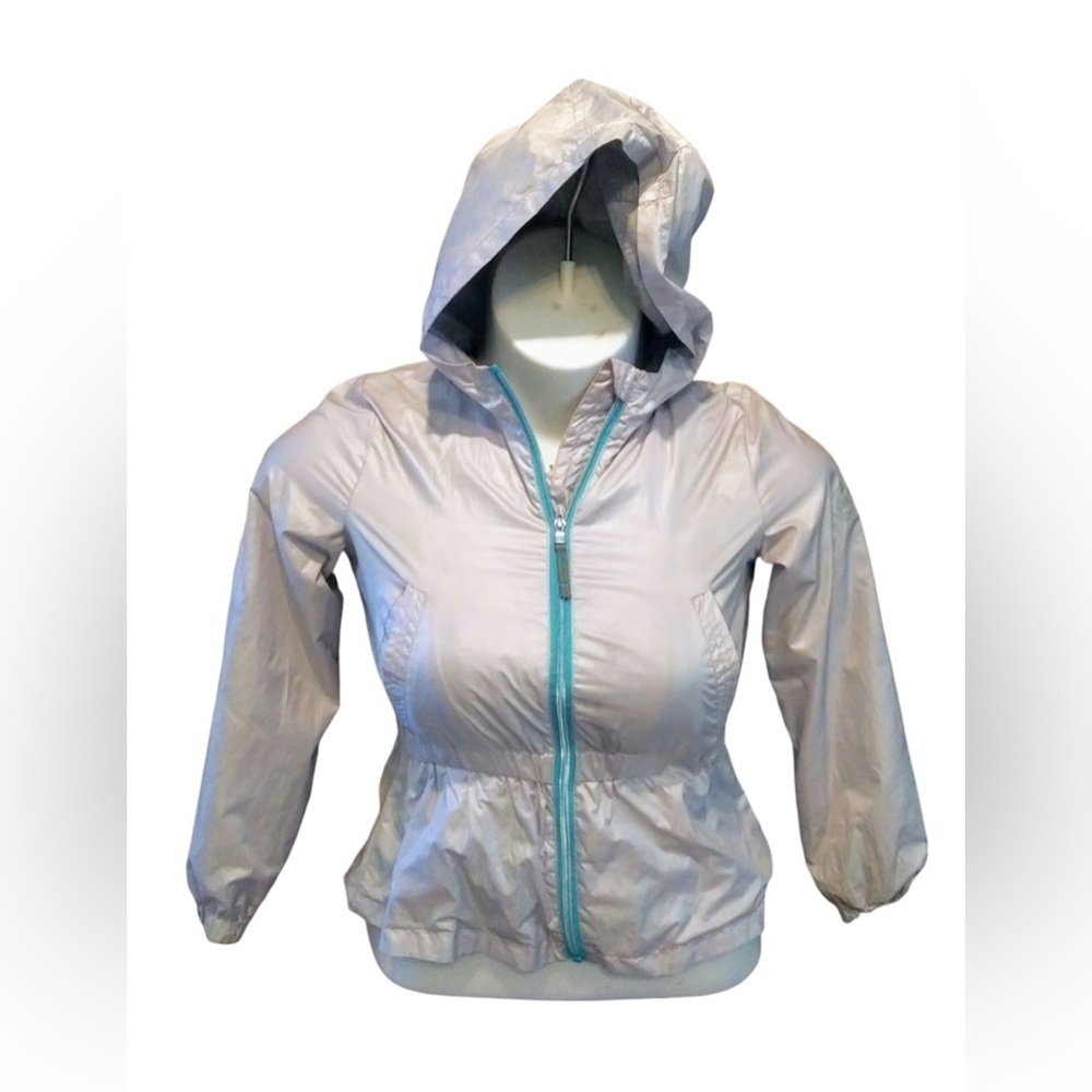 Michael Kors Silky Light Weight Wind Breaker Silver Jacket Teen  Size 14